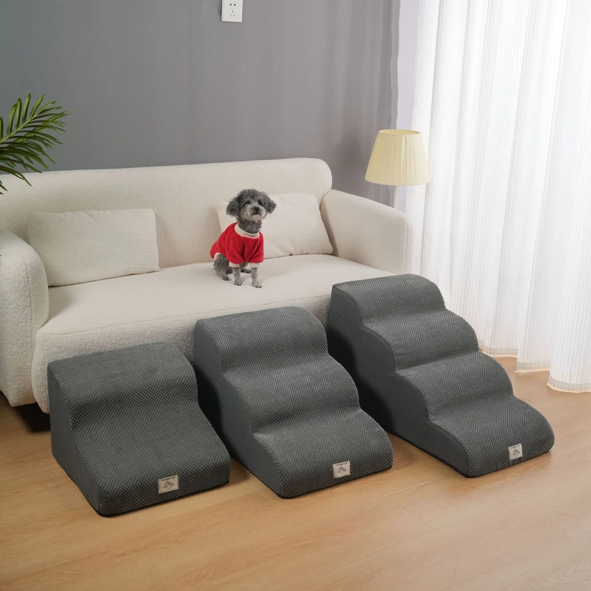 Dog Stairs for Small Dogs and Cats, 2-3- 4Steps Dog Ramp for High Beds, Couch, Sofa 1005010322493256