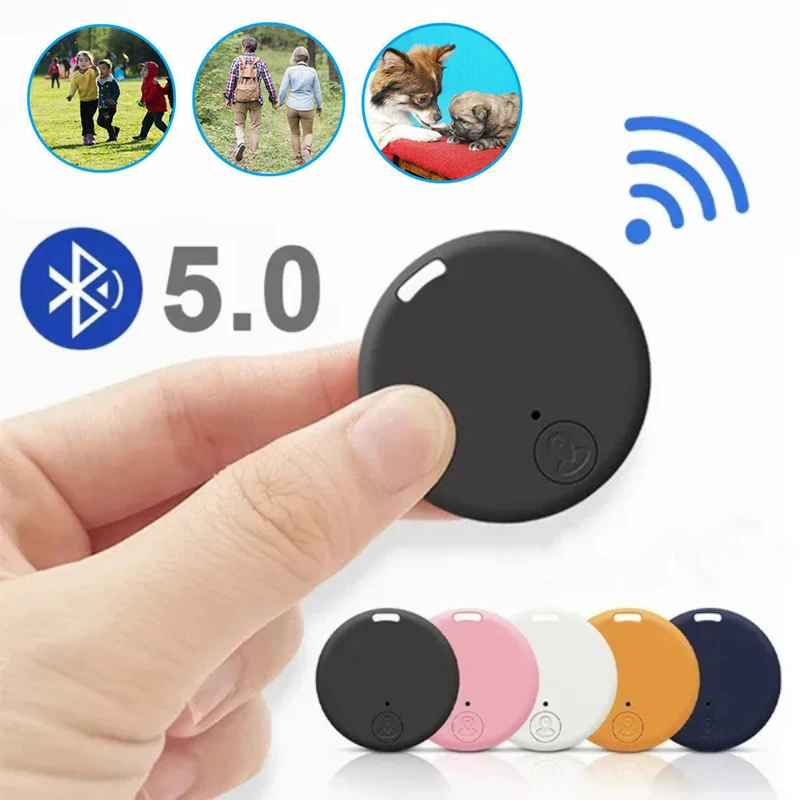 4G GPS Bluetooth 5.0 Tracker Round Anti-Lost Device Smart Finder Locator Pet Kids Bag Wallet 1005010328846959