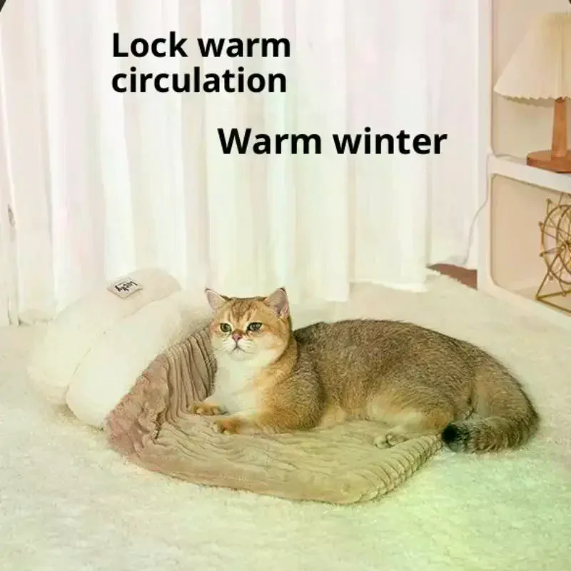 Closed Cat Nest Thickened Cat Bed Sleeping Bag Indoor Cats Winter Warm Sleeping Bag Soft Cat Cave 1005010329918577