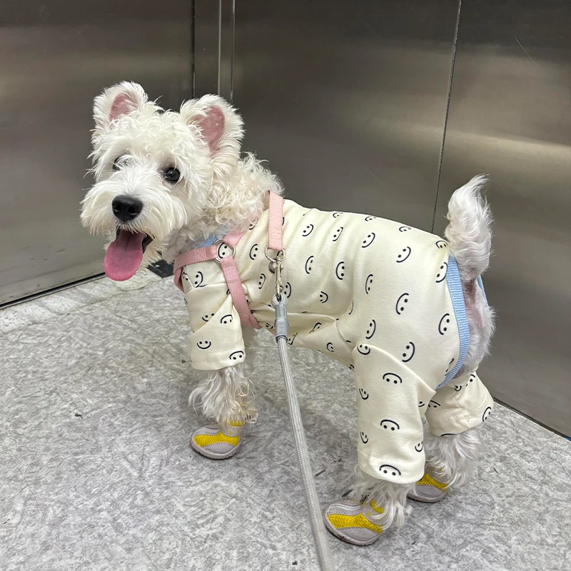 Pure Cotton Dog Clothes Autumn Winter Warm Four-Legged Belly Home Clothes Teddy Bichon Small Medium 1005010333242777