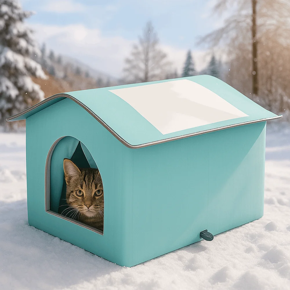 Portable Waterproof Insulated Cat House Foldable Enclosed Feral Cat Shelter Warm Cooling Dog Cave 1005010339596338