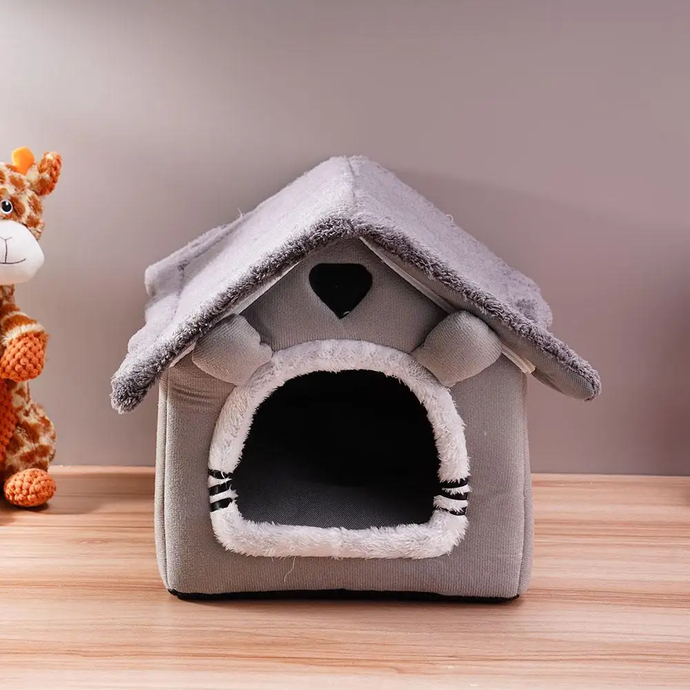 Pet House Bed Cat Cave Dog Kennel Warm Sleeping Bag Cozy Tent Soft Puppy Cushion Mat Indoor Winter 1005010341825776