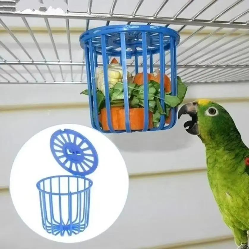 1 Pcs Cute Parrot Feeder Cage Fruit And Vegetable Rack Cage Accessories Hanging Basket Container 1005010345768774