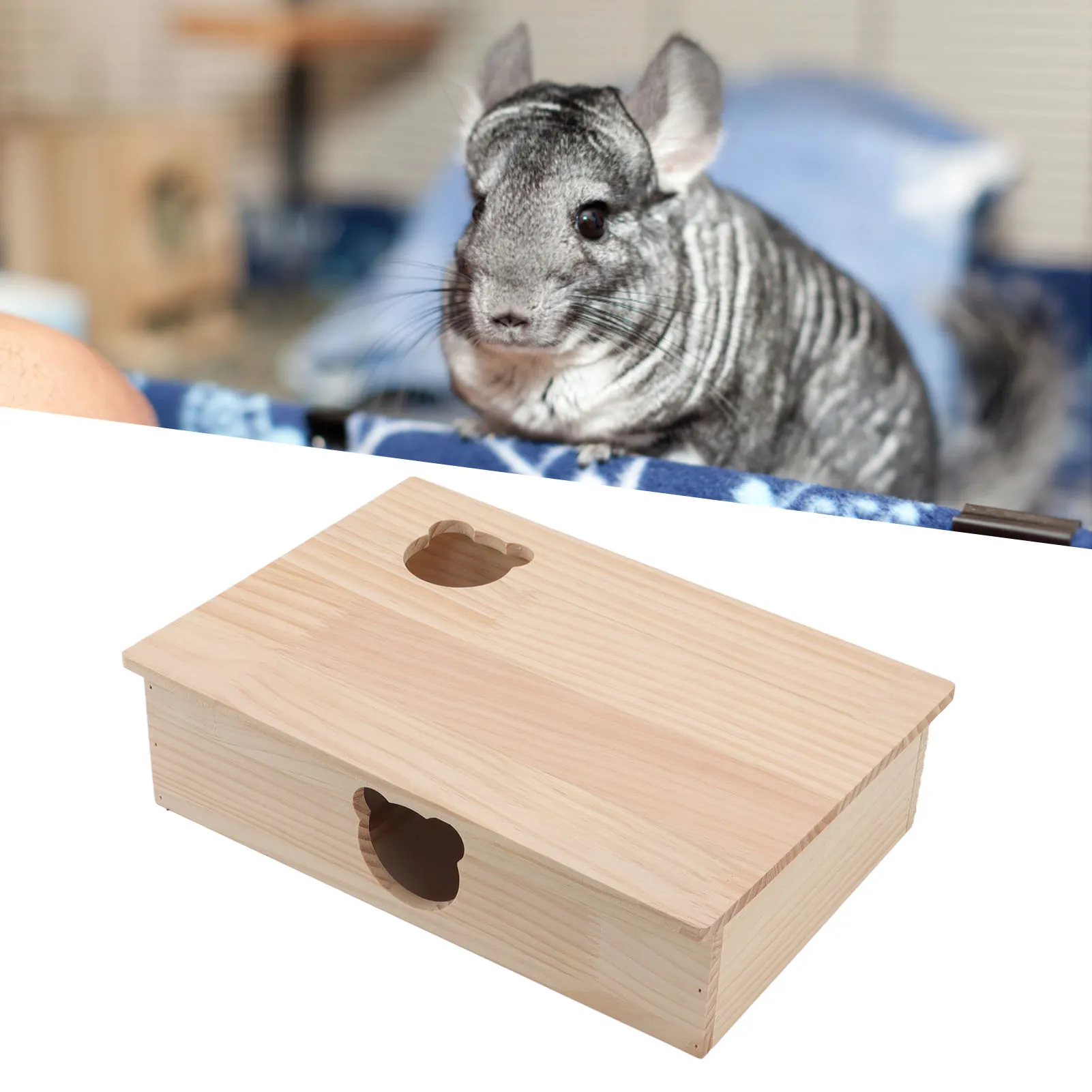 Hamster House Pet Hideout House Hamster House Log Movable Roof 6 Bedrooms Pet Hideout House for 1005010347526464