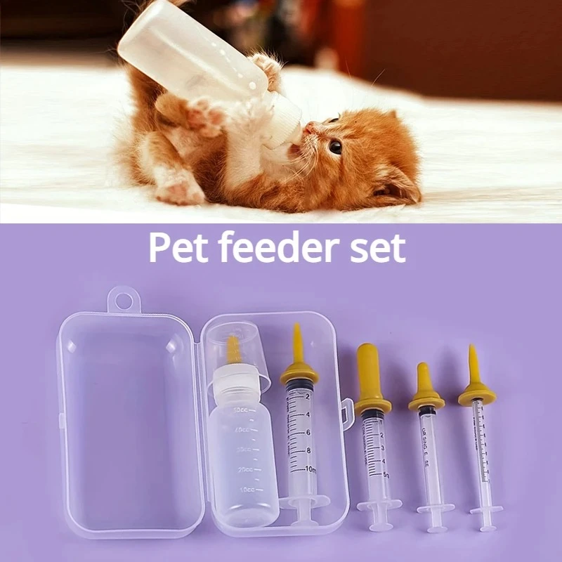 Pet Feeding Device Set Cat Dog Care Bottle Syringe Suit Newborn Kitten Feed Device with Feeding 1005010353645414