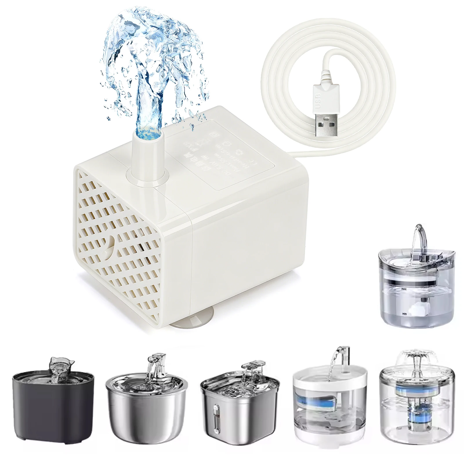 Water Pump Pet Cat Water Dispenser Anti Dry Burning Motor Replacement for Cat Dog Drinking Bowl 1005010354188130