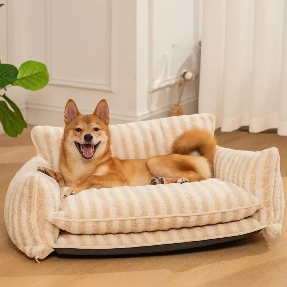 Pet Soft Sofa Striped Can Be Disassembled and Washed for Small Dogs Cats Winter Warm Comfortable 1005010354358274