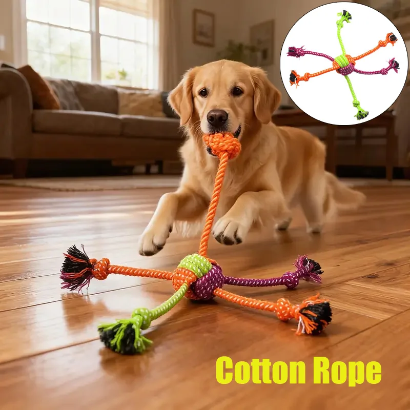 Durable Dog Rope Toy Teeth Cleaning Pet Interactive Chewing Dog Toy Outdoor Training Puppy Bone 1005010354387369