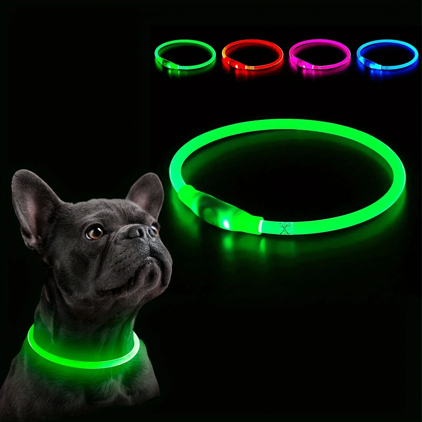 LED Light Dog Collar USB Charging Luminous Anti-Lost Necklace for Large Medium Small Dogs Pet 1005010374169856