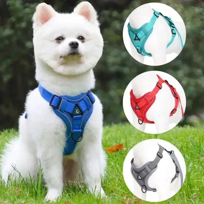 Dog Harness Leash Set For Small Medium Dogs Cat Hiking Adjustable Puppy Leash Reflective Harness 1005010379207932