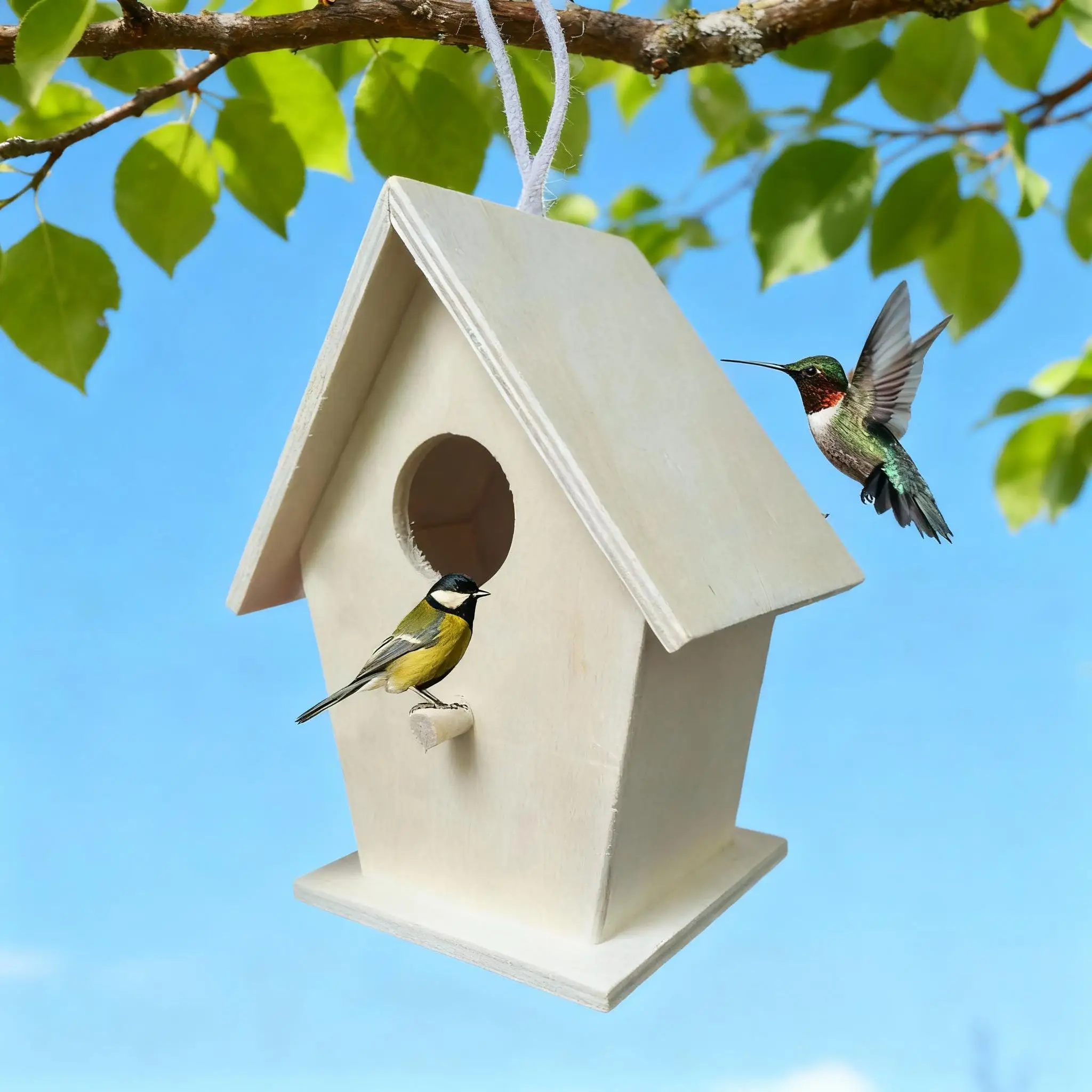 Creative Wooden Bird Nest Wooden Mini Bird Cage Outdoor Hanging Birdhouse Box Diy Types 1005010383839814