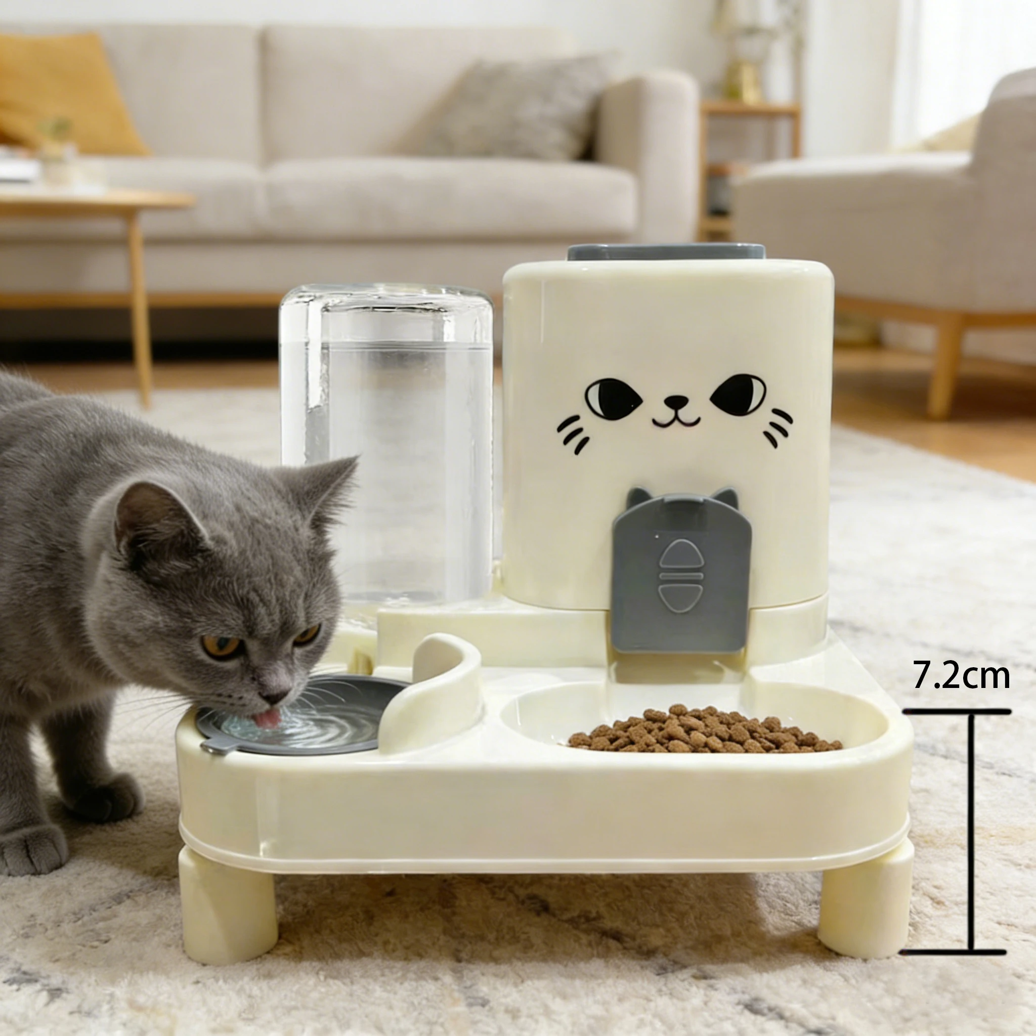 1-Pack Automatic Gravity-Fed Cat Water Dispenser & Feeder 1005010384029685