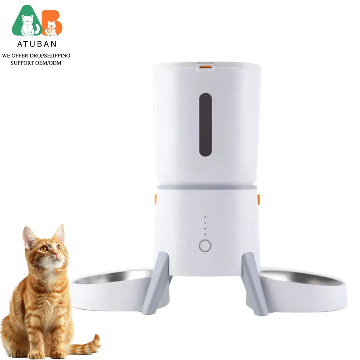 ATUBAN Automatic Pet Food Dispenser Smart Feeder Dual Power Operation Battery Backup Ensures 1005010384545141