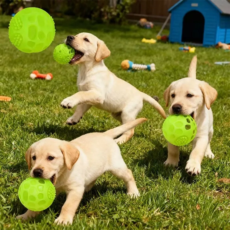 Pet TPR Squeaky Durable Chewing Teeth Cleaning Toy Glow in The Dark Dog Toy Ball Night 1005010384994407
