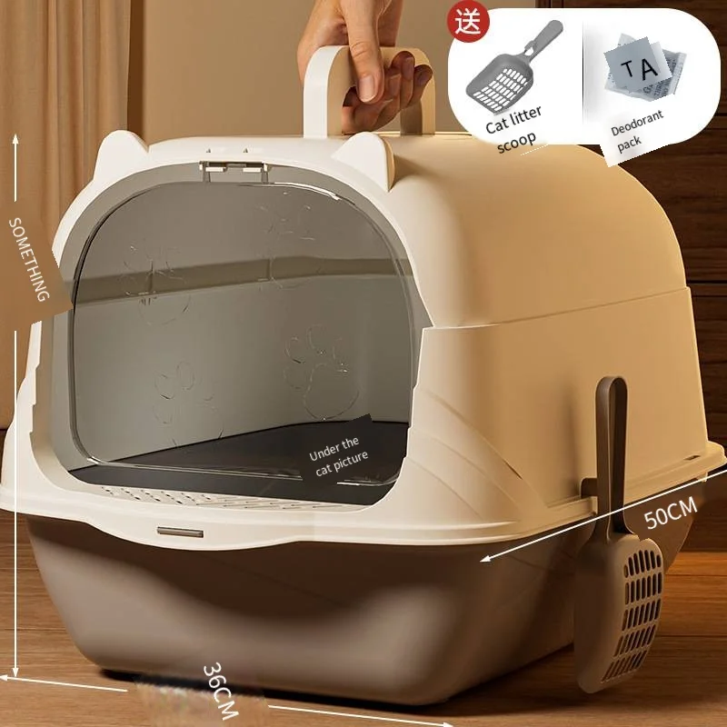 Large Fully Enclosed Cat Litter Box with Open Top for Splash Prevention Pet-Specific Toilet with 1005010388989835