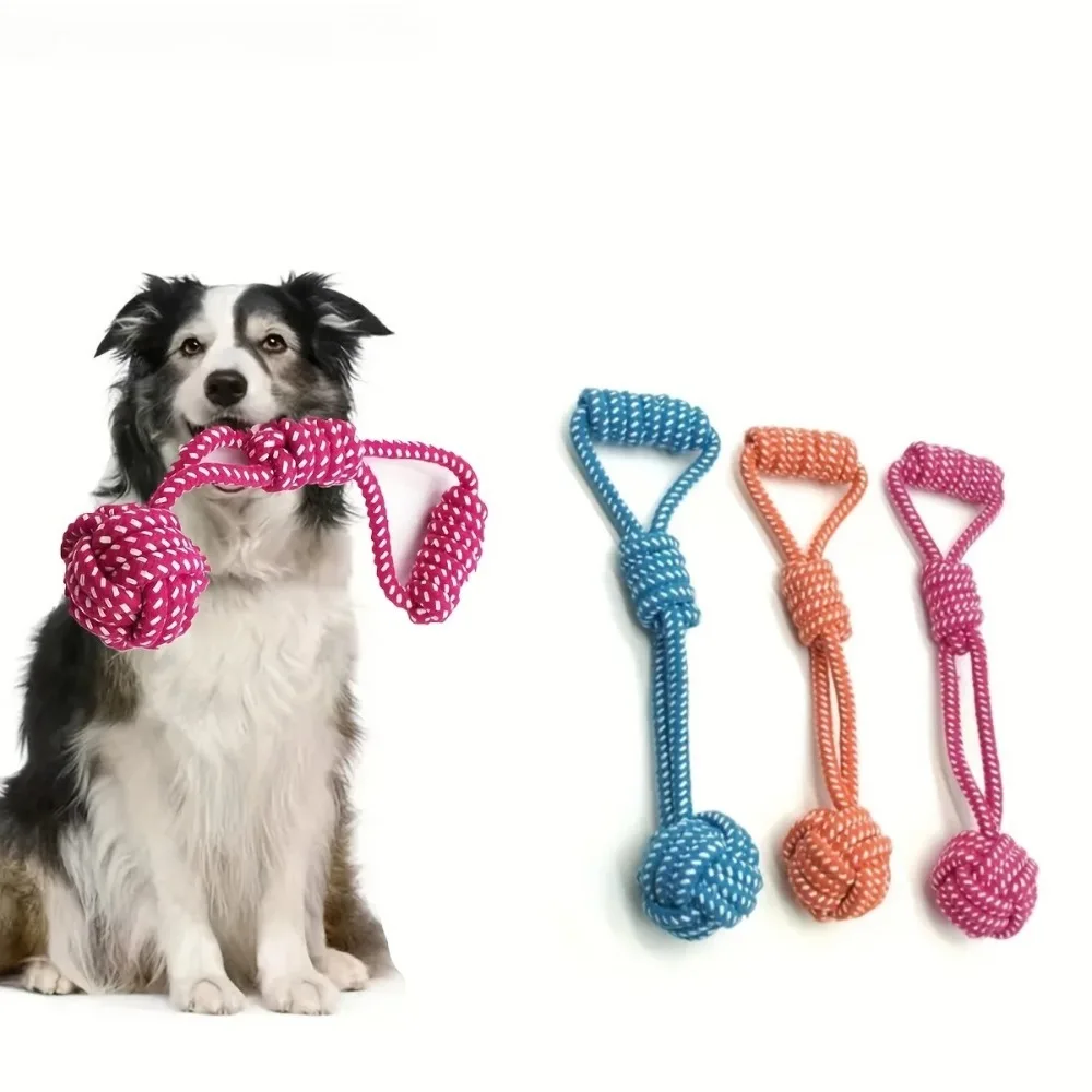1PCS Heavy Duty Dog Rope Toy Set, Knot Chew with Tennis Balls 1005010393135642