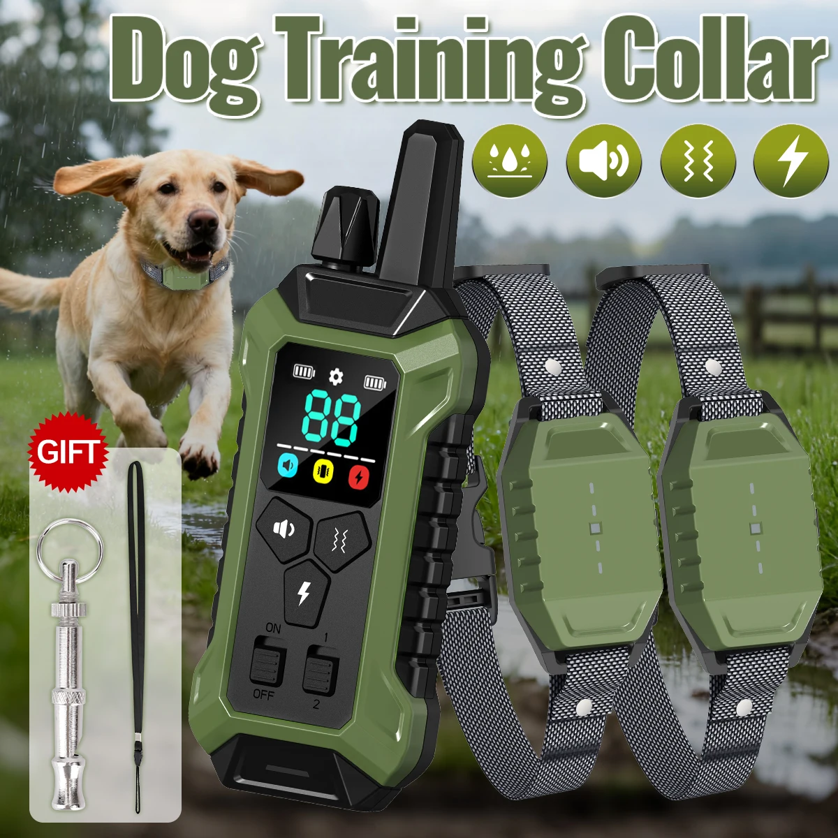 ORCLEAB PC30 Dog Training Collar with Remote Rechargeable Waterproof IP67 Collar Beep Vibration 1005010395984804
