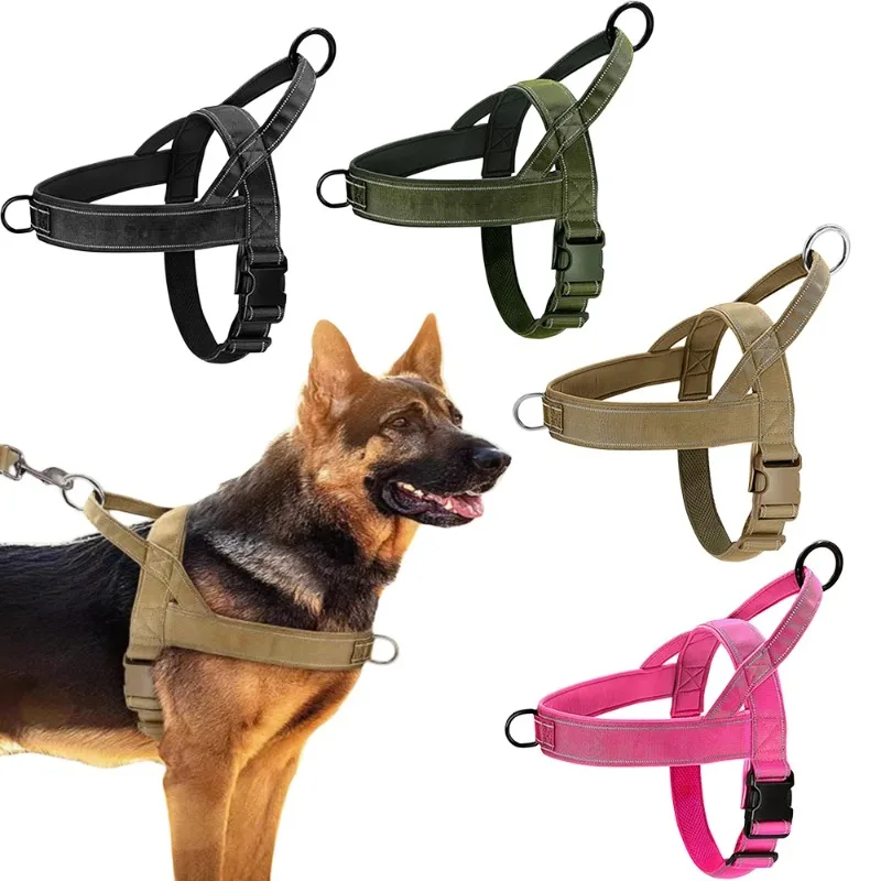 Tactical Anti-Pull Dog Harness, 1000D Nylon Adjustable for Large Dogs 1005010399463655