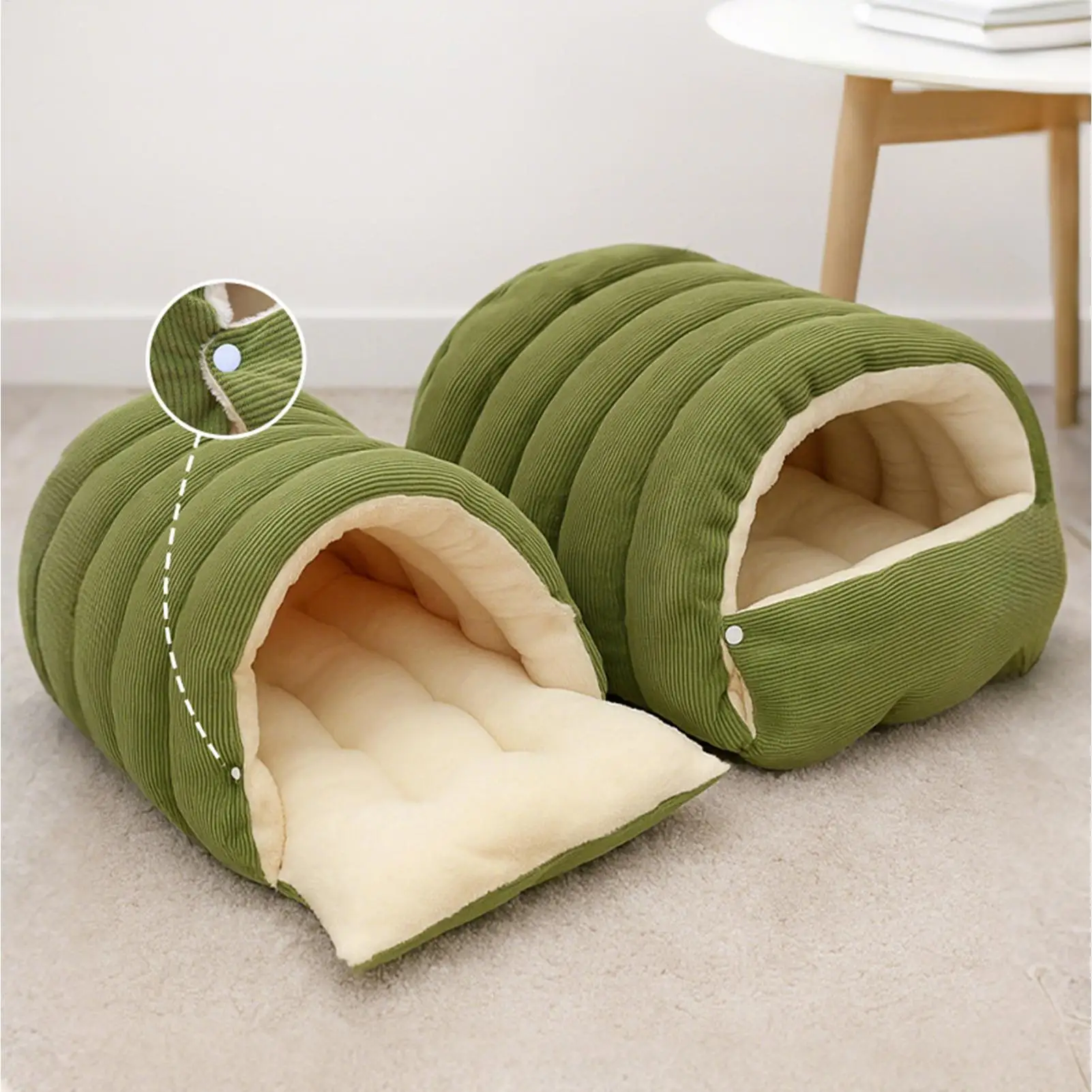 winter Indoor thickened cat bed washable soft short plush fluffy cats sleeping bed enclosed warm 1005010399466715