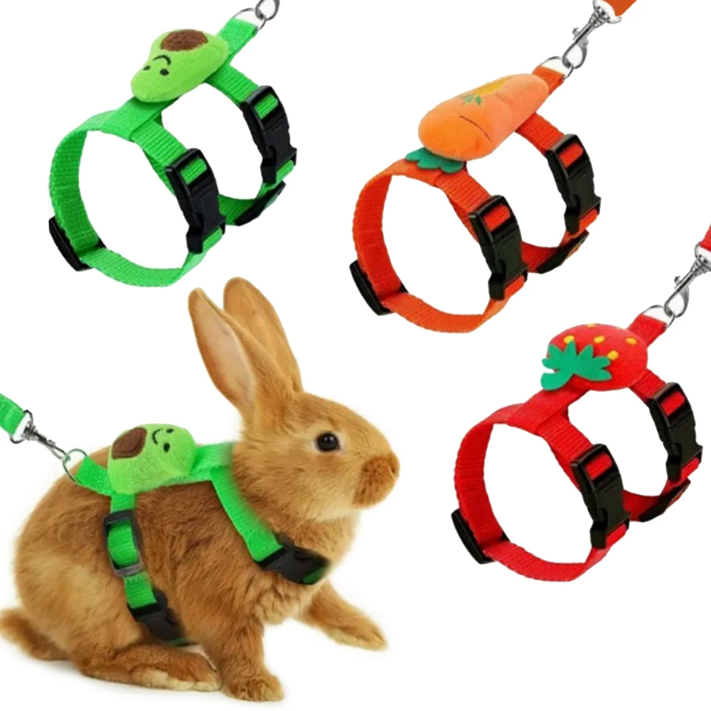 Rabbit Cat Harness and Leash Set Adjustable Pet Lead Leash for Small Animals Ferrets Piggies 1005010400199664