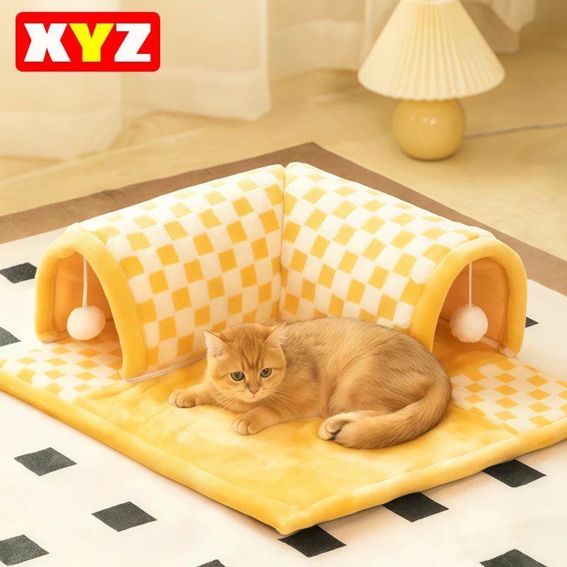 Cat Nest Tunnel Maze Digging Hole Cat Dog Bed Warm for Autumn Winter Suitable All Seasons Removable 1005010401840493