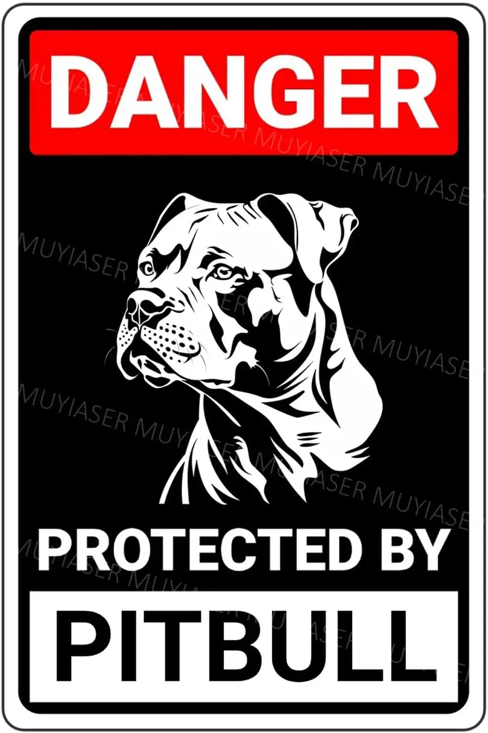 Danger Protected By Pitbull Beware Of Dog Sign Aluminum Metal Tin Signs Door Sign Warning Sign For 1005010404633420