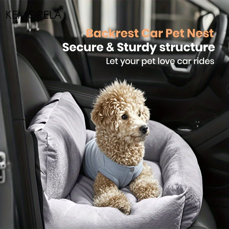 KEMORELA Car Seat for Cats & Small Dogs Winter Soft Gray Ergonomic Pet Carrier with Adjustable 1005010406567701