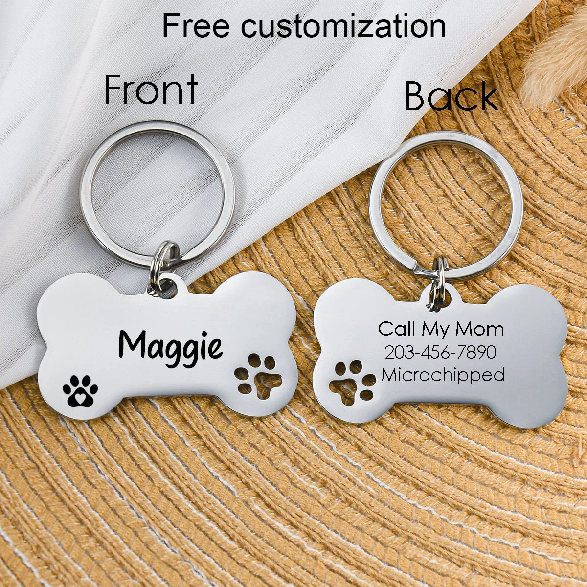 Personalized Pet ID Tag Safety Anti-Loss Dog Cat Tag with Instant Info Custom Engraved Stainless 1005010406990728