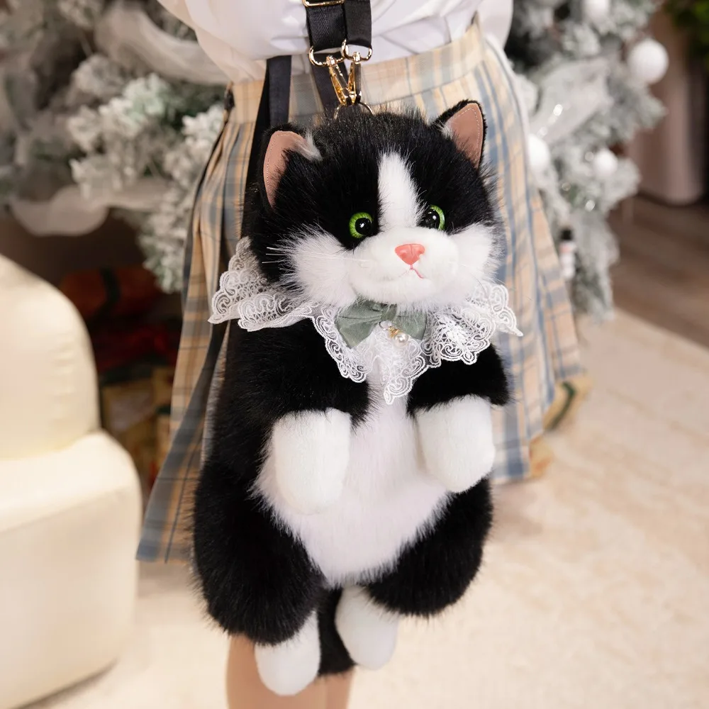 Super Realistic Simulated Puppet Cat Backpack Cute Stuffed Animals Cat School Bags Travel Storage 1005010407555000