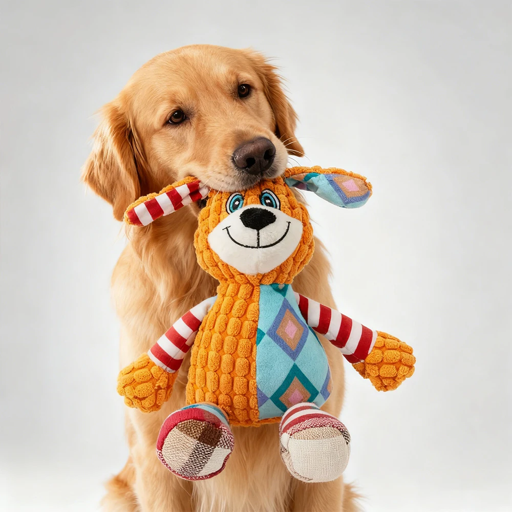 Interactive Pet Plush Toy for Cat and Dog Cute Squeaky Bite Resistant Puzzle Chew Teeth 1005010409152723