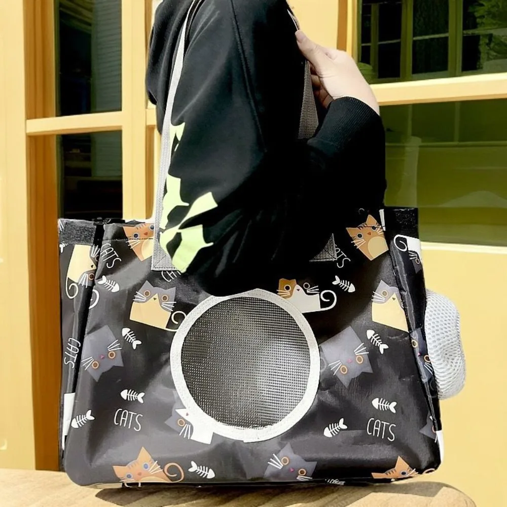 Portable Cat Carrier Bag Large Capacity Oxford Pet Backpack Cartoon Pattern Breathable Cat Carrying 1005010409752288