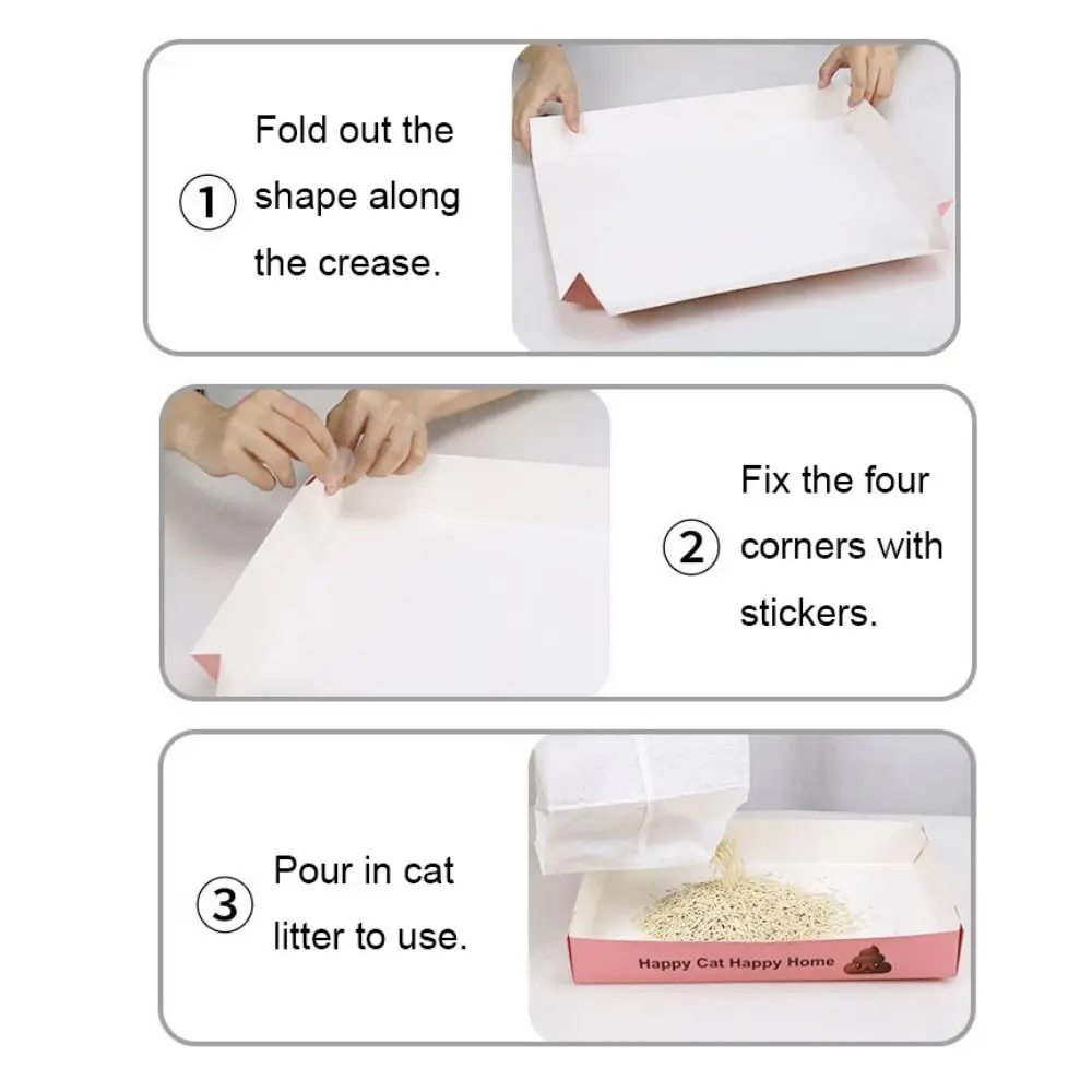 Foldable Disposable Cat Litter Box Waterproof Anti-Splash Cat Sand Box Large Space Paper Cat Toilet 1005010411858207