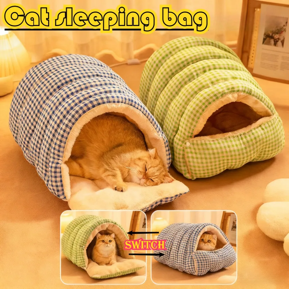 Large all-season cat house including a warm winter bed – with decorative panels and a fully 1005010419232586