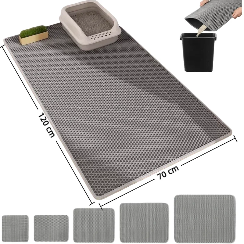 Cat Litter Mat Non Slip Big Pet Litter Box Filter Mat Double Layer Wear Resistant Waterproof Cat 1005010422368447