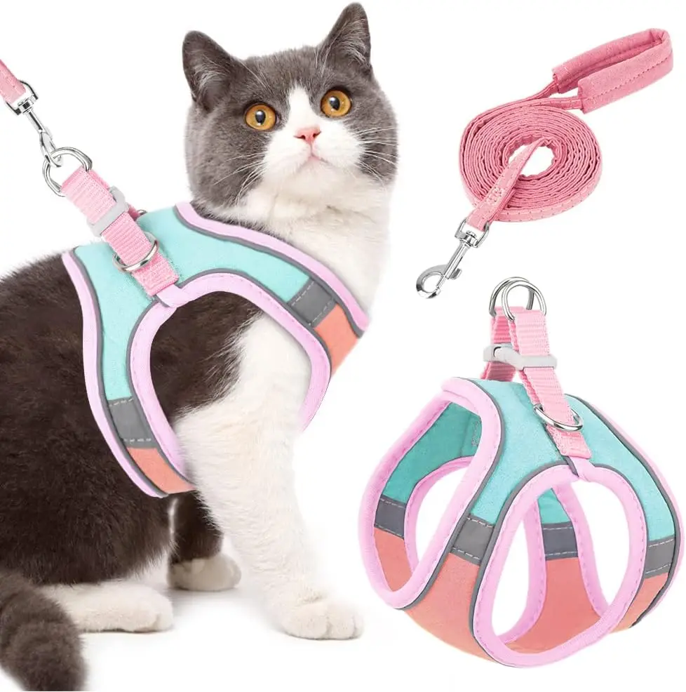 Cute Vest-Style Anti-Slip Harness for Cats, with Velcro Safety Buckle, Reflective at Night 1005010422502570