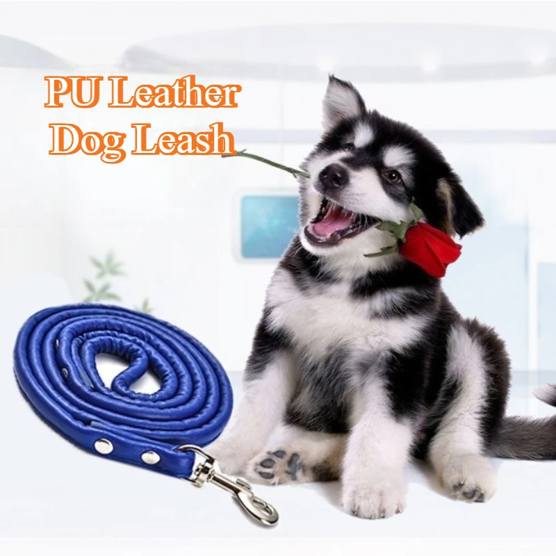 PU Leather Dog Leash, Round Tangle-Free Training Lead with Secure Hook 1005010432590894