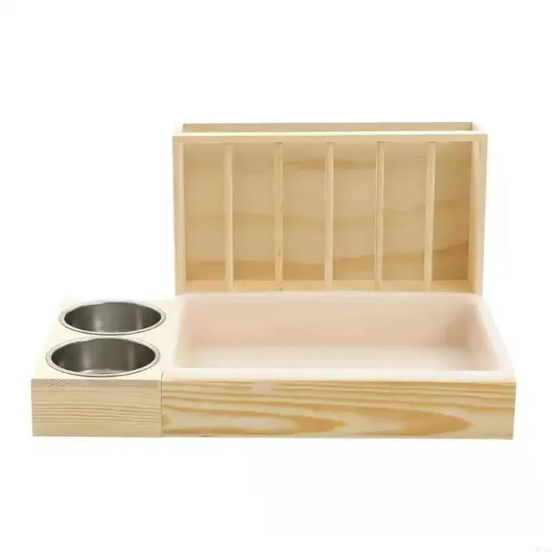 Small Animal Feeders Stable Wooden Frame Compacts Small Animal Feeding Cage for Small Pet Easyly 1005010433251488