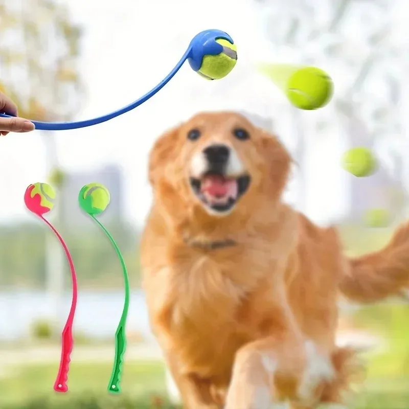 Pet Tennis Ball Launcher Set Outdoor Dog Training Toy Fetch Play Durable Ergonomic Handle 1005010435762799