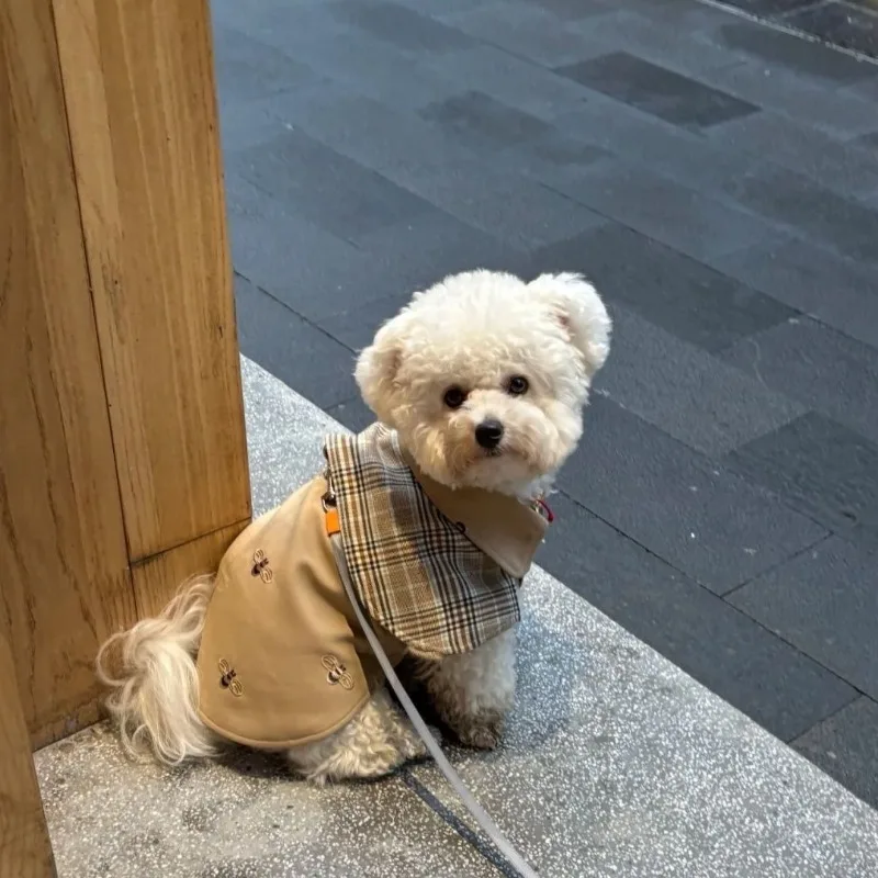 Pet Clothing Vintage Detective Cape English Tie Plaid Cape Small Dog Pet Outerwear Brown Dog Cape 1005010437204120