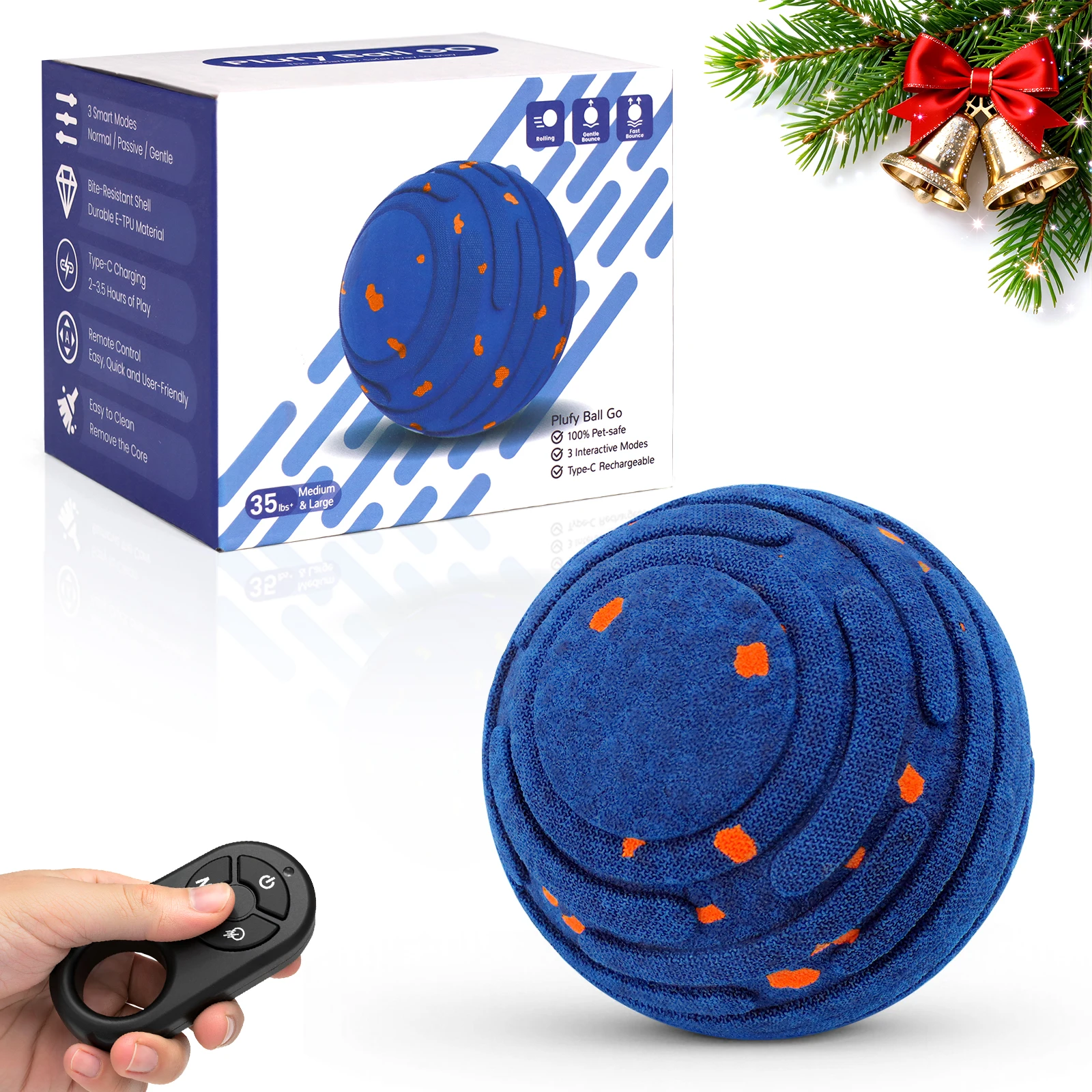 Smart Interactive Dog Toy, Indestructible E-TPU Toy Ball for Aggressive Chewers, Automatic Moving 1005010448192226