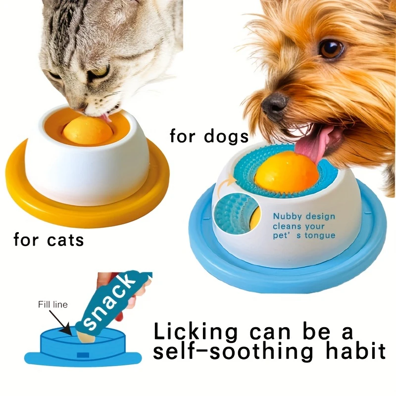 Cat Slow Feeder Bowl with Non-Slip Base Licking Mat & Chew-Proof Puzzle Toy for Boredom Relief and 1005010450975994