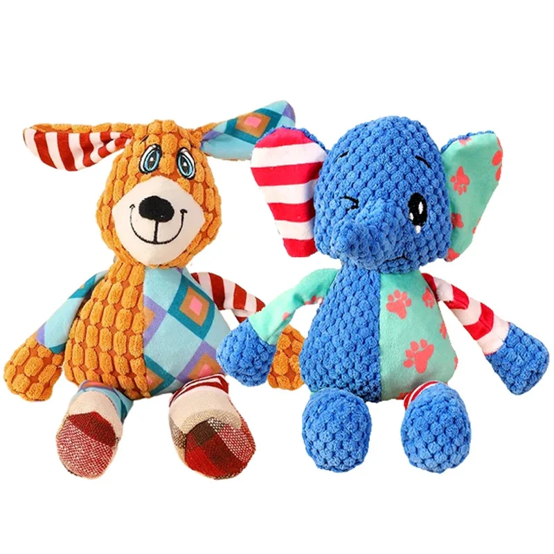 Splicing Style Pet Plush Toy Cat Dog Toy Animals Bite Resistant Interactive Squeaky Pet Dog Teeth 1005010451632057