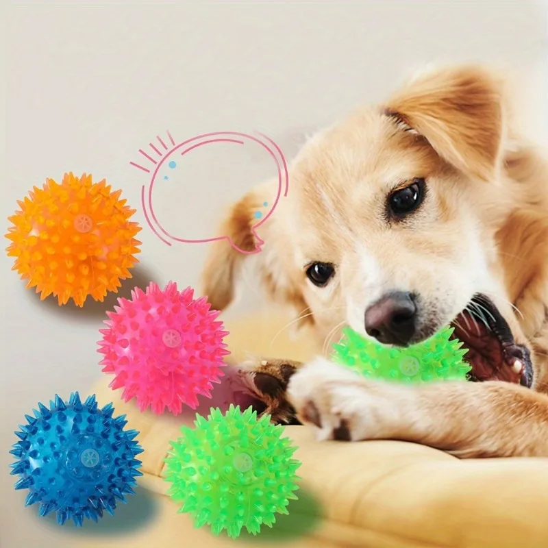 3pcs Dog Puppy Squeak Toy Ball: Jump, Massage & Clean Teeth & Gums for Optimal Health 1005010452190458