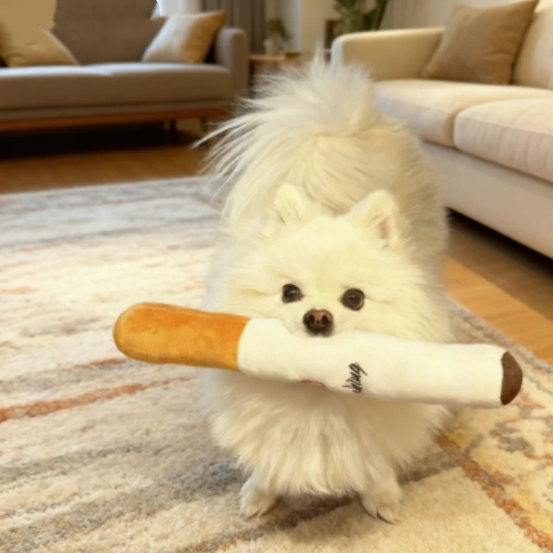 Funny Pet Toys Cigar Big Smoke Plush Squeak Dog Chew Toy Interactive Molar Bite Resistant 1005010457092390