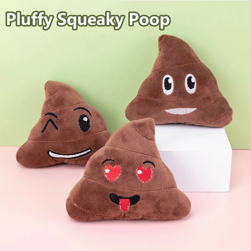 Funny Simulated Poop Plush Dog Toy Dog Chew Toy Cute Cartoon Poop Expression Toy Soft and Safe Pets 1005010458404656