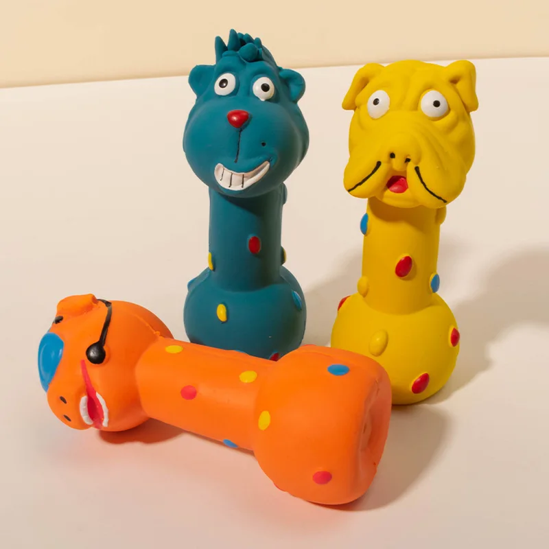 Fun Barbell Dog Toy, Squeaky Interactive Chew for Dogs, Durable Anti-Bite Molar Toy 1005010458620095