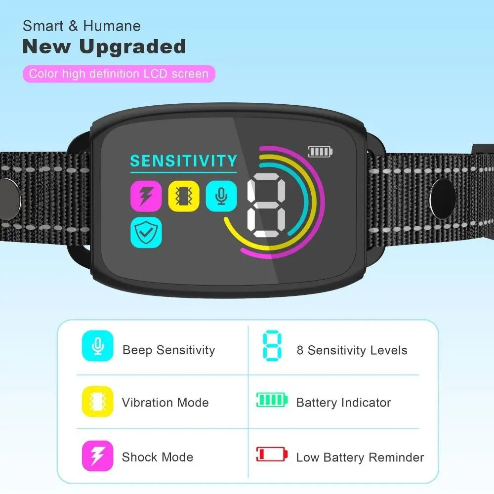 Intelligent Dog Barking Collar Type-C Rechargeable Color Screen Dog Training Collar with Sound 1005010460691565