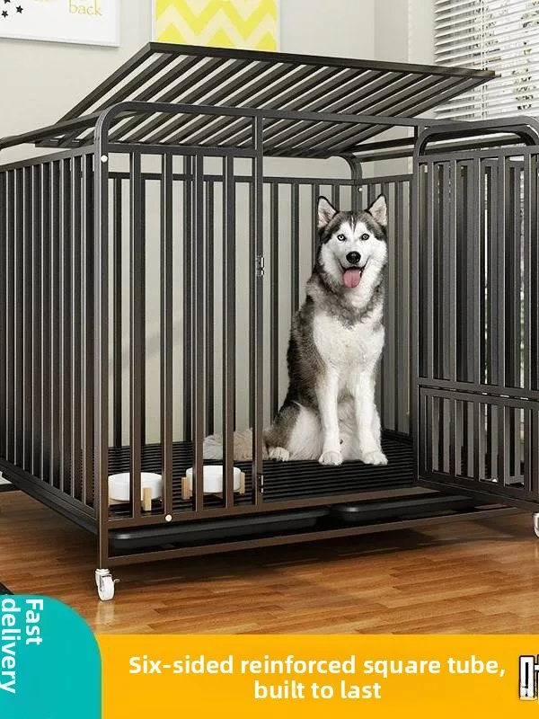 Sturdy Large Size Dog Cageportable Home Useiron Materialwith Toilet for Small Medium Dogseasy 1005010462458633