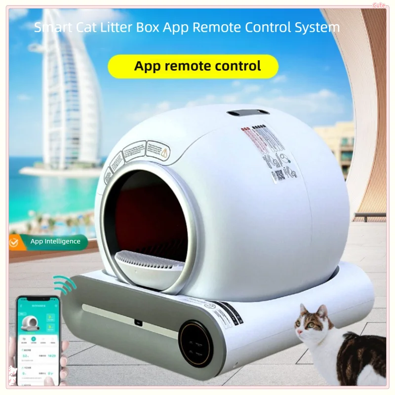 Smart Cat Litter Box, Automatic Self-Clean with APP Control, Large Enclosed Odor-Free Cat Toilet 1005010463609724