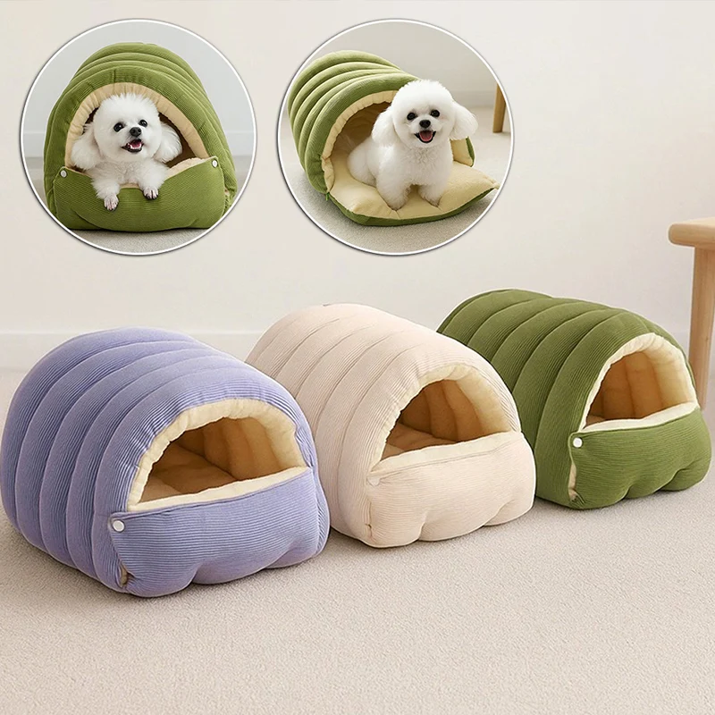 Plush Cat Bed Warm Pet House Thickening Warmth Comfort Soft Winter Kittens Sleeping Beds Cat Cave 1005010468599702